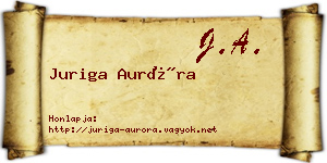 Juriga Auróra névjegykártya